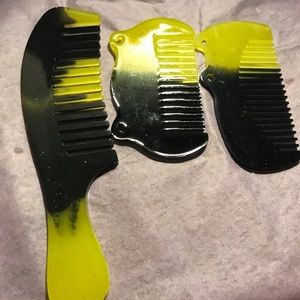 Black and yellow 3pc comb set